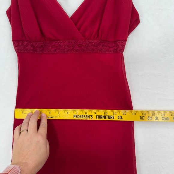 Y2K Babydoll Midi Dress‎ Womens Small Red High Low Holiday Party Fairy 90s Lined - Picture 8 of 11